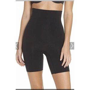 Spanx Super Power Panties Shapewear Womens B Black In-Power Mid-Thigh Shaper New